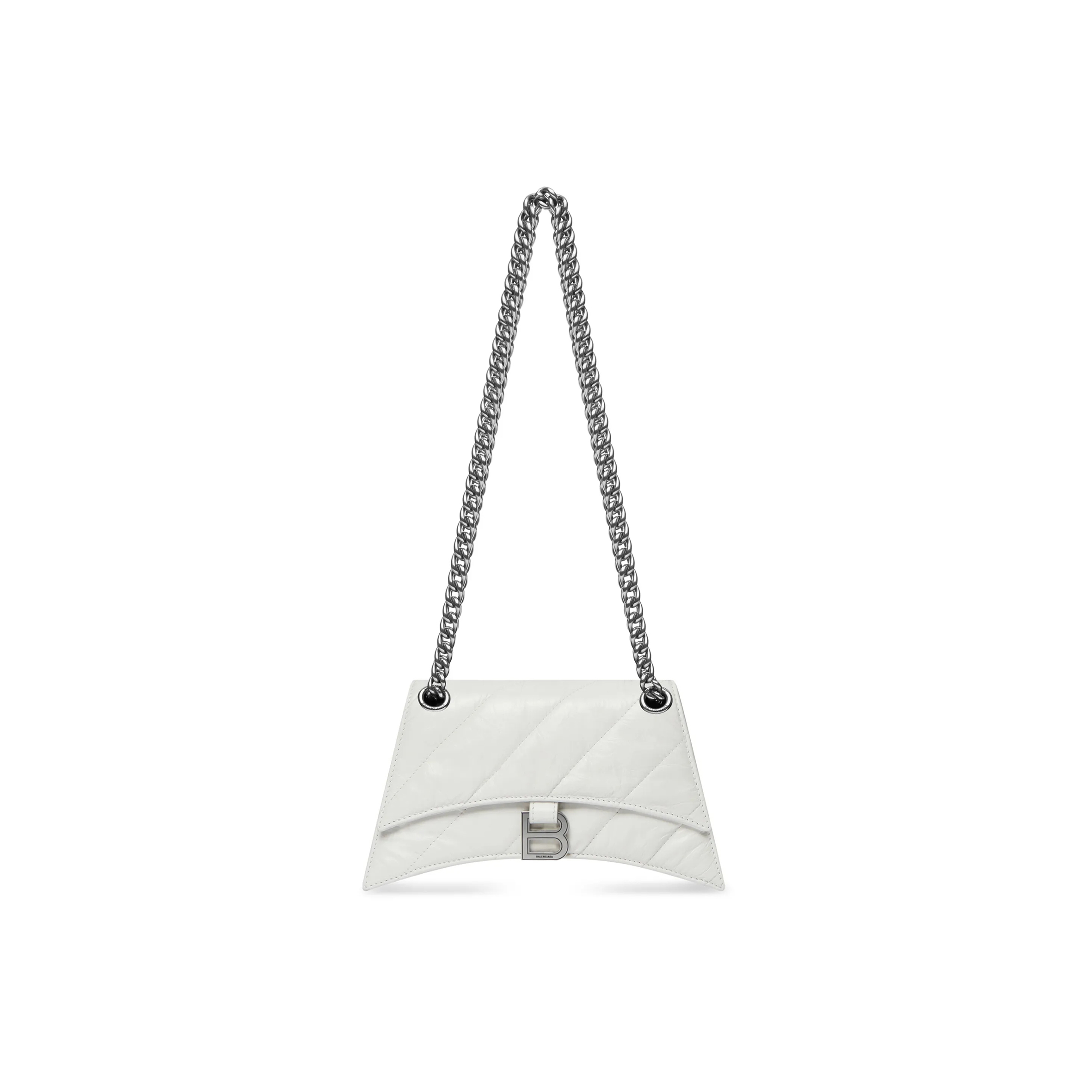 Ba1en*iaga women''s crush chain bag mini in white 736016210j09001 (21.8*9.9*4.8cm)
